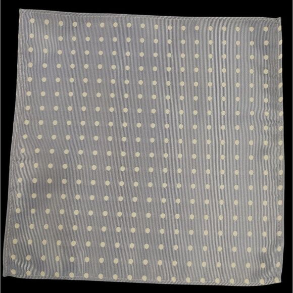 ALLURE MEN'S MULTI-DOT POCKET SQUARE BLUEBIRD/ WHITE. - Picture 1 of 3